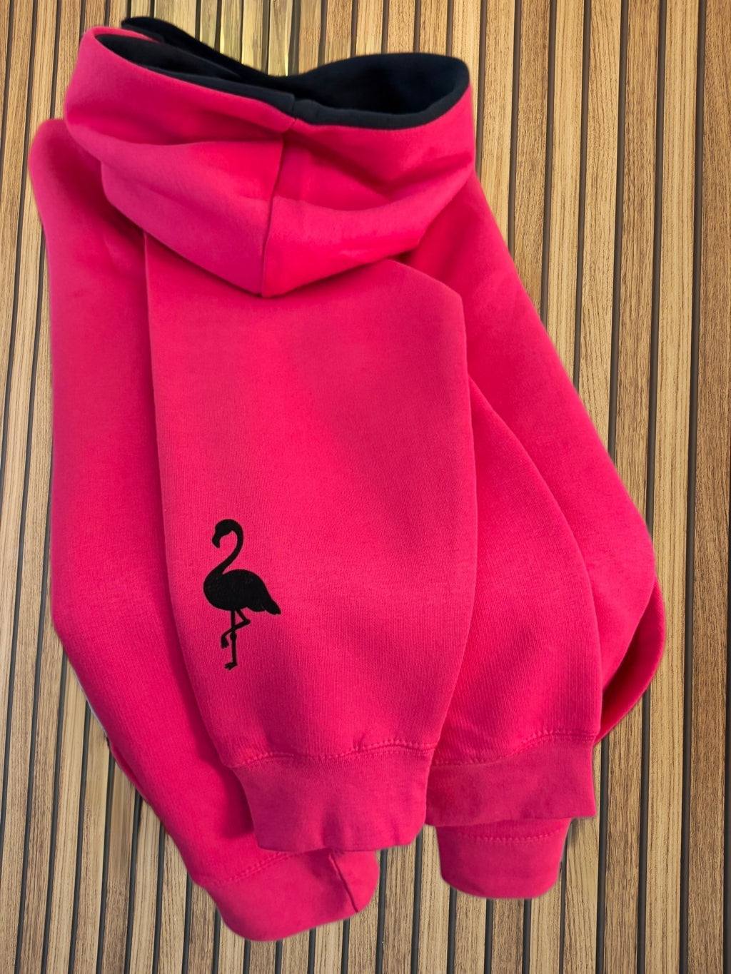 Personalised Palm Tree & Flamingo Premium Contrast Hoodie